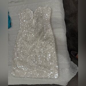 Bardot mini sequin dress